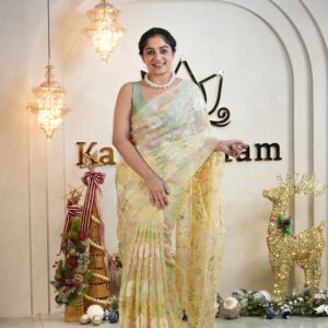 Pure Kota Silk – Floral Embroidered Sarees