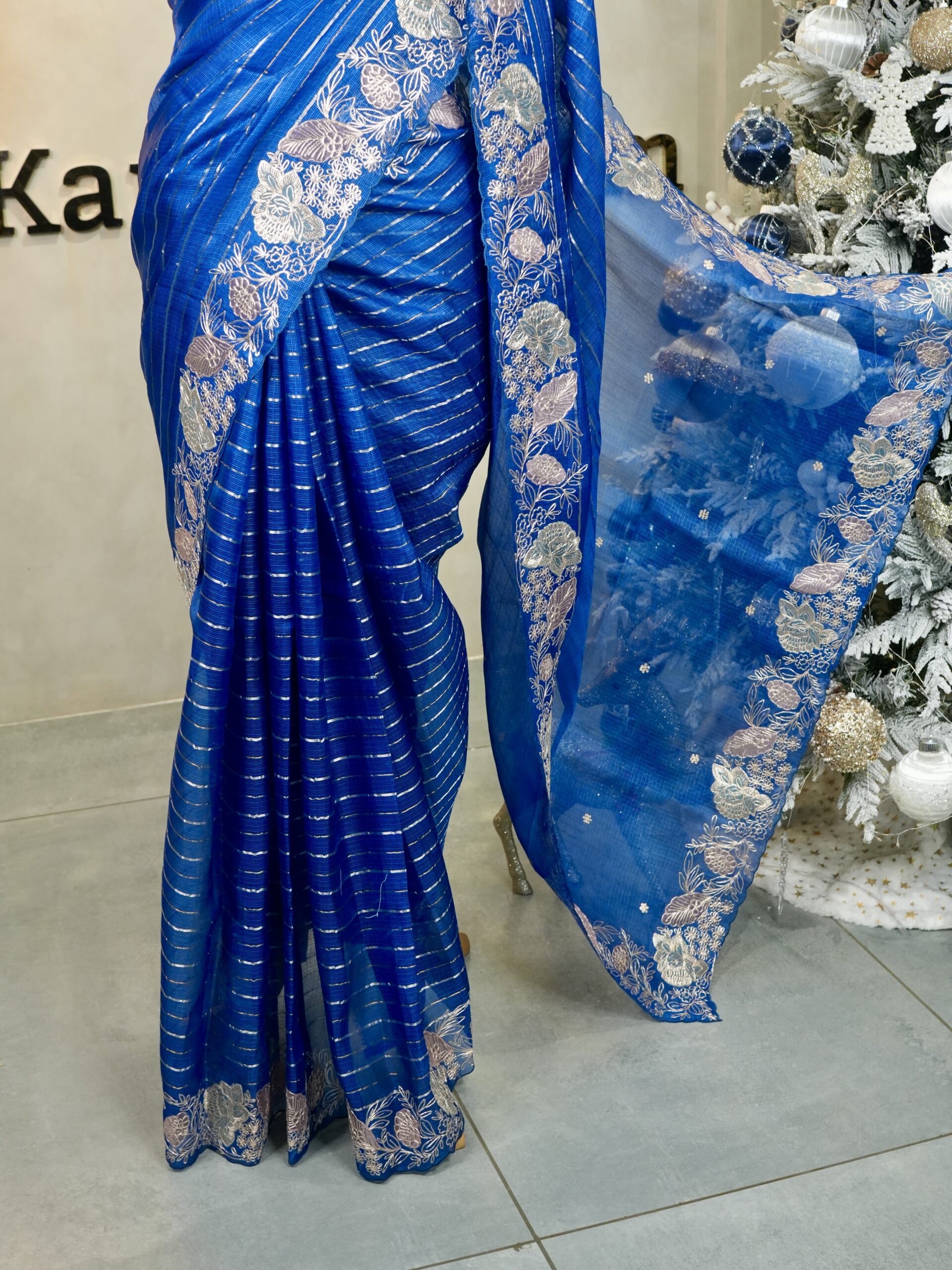 Pure Kota Silk Saree with Pita Embroidery - Image 6