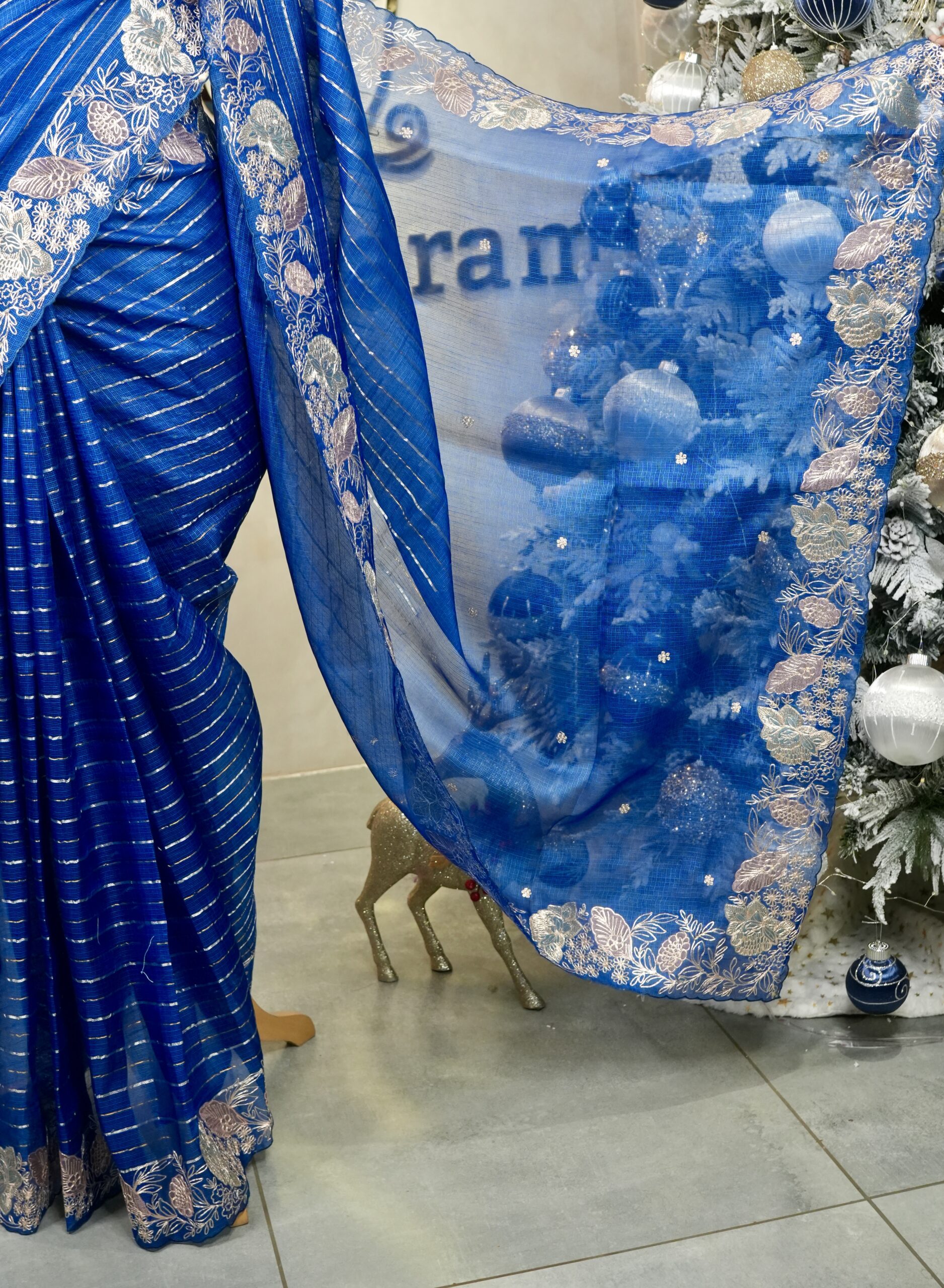 Pure Kota Silk Saree with Pita Embroidery - Image 3