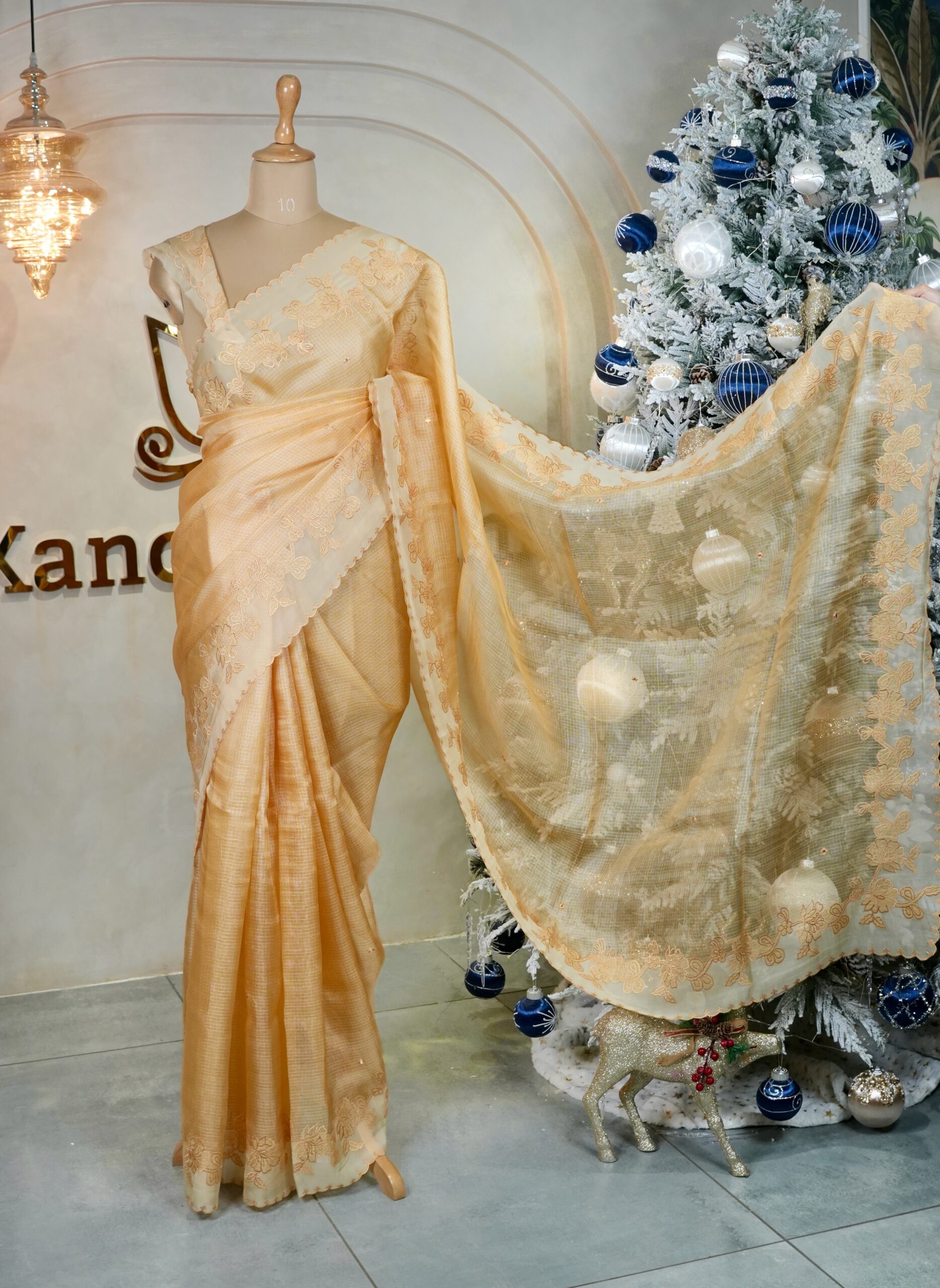 Pure Kota Silk Sarees with Organza Borders & Embroidery