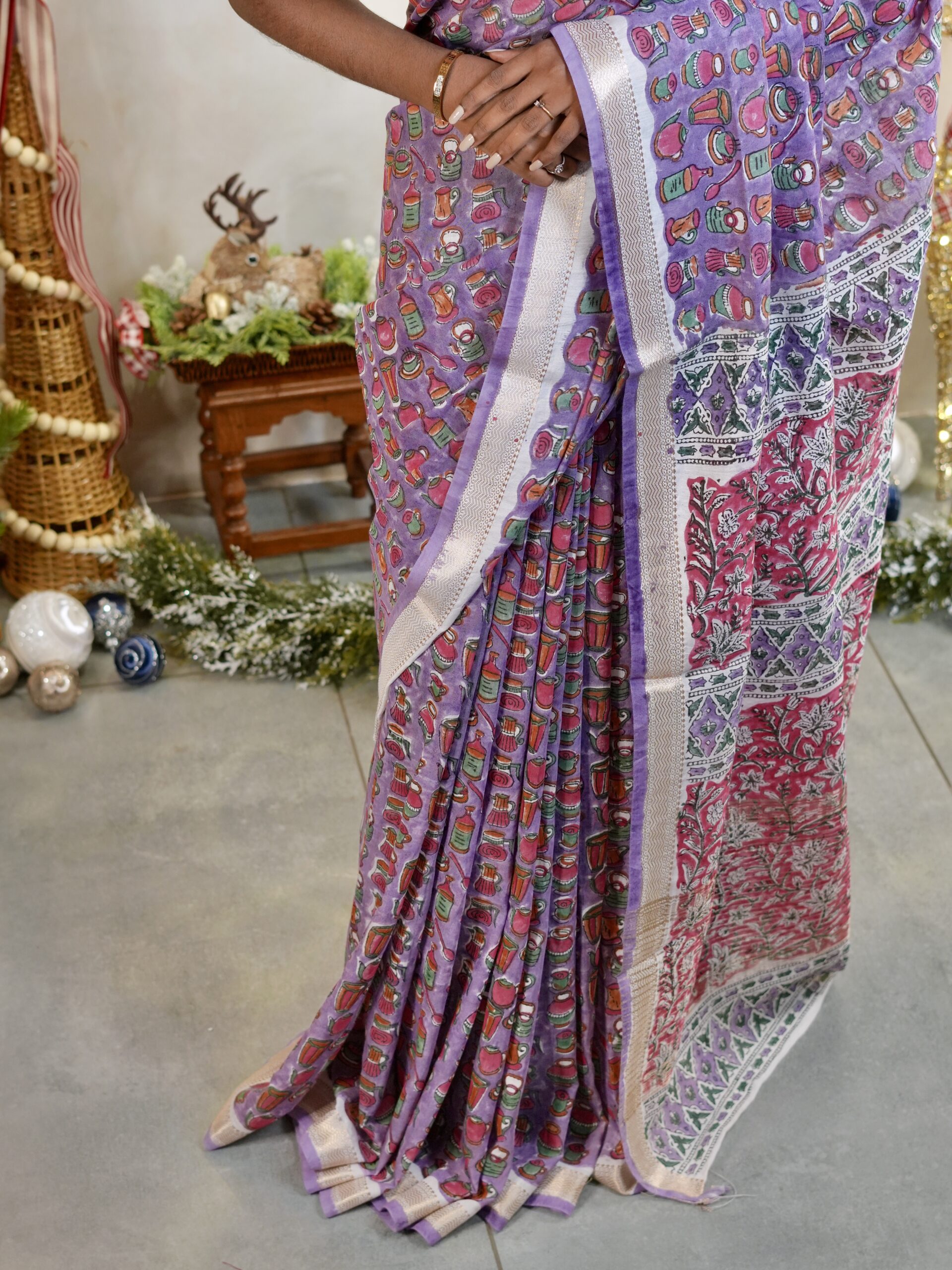 Art Silk Sarees with Funky Prints - Image 6