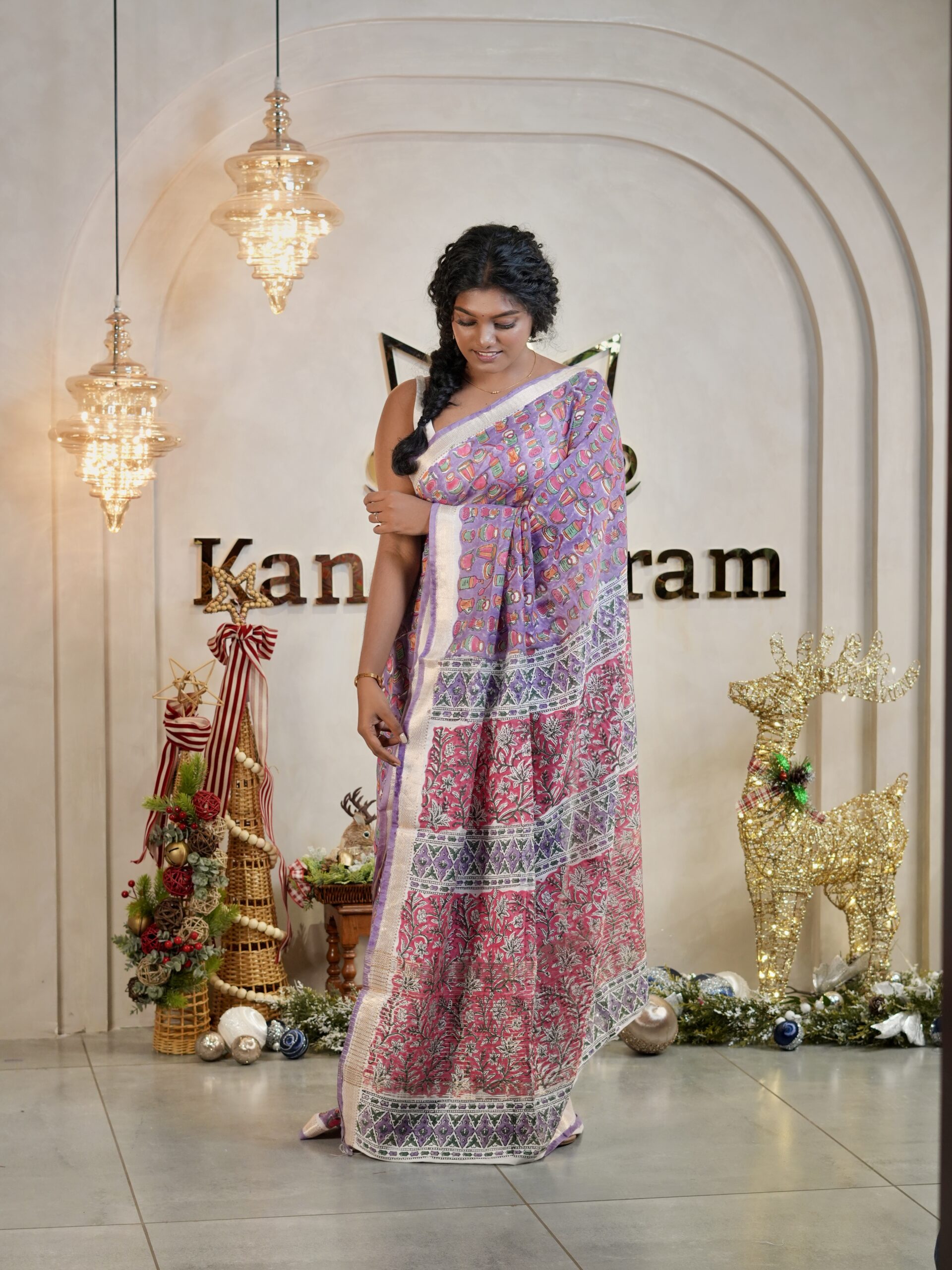 Art Silk Sarees with Funky Prints - Image 3
