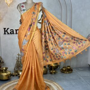 Hand-Painted Semi Linen Cotton Tissue Sarees