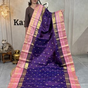Purple & Pink Traditional Kanchipuram Silk Saree