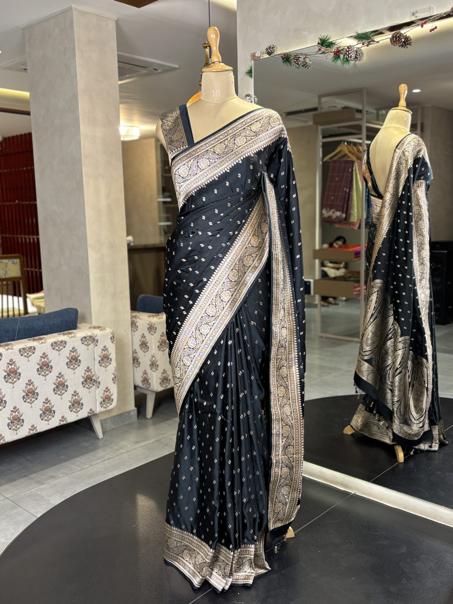 Semi Satin Silk Banarasi Saree