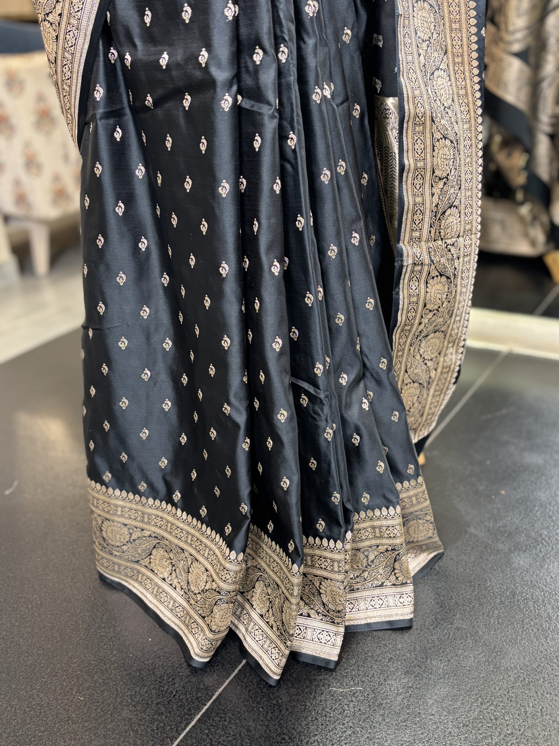 Semi Satin Silk Banarasi Saree - Image 3