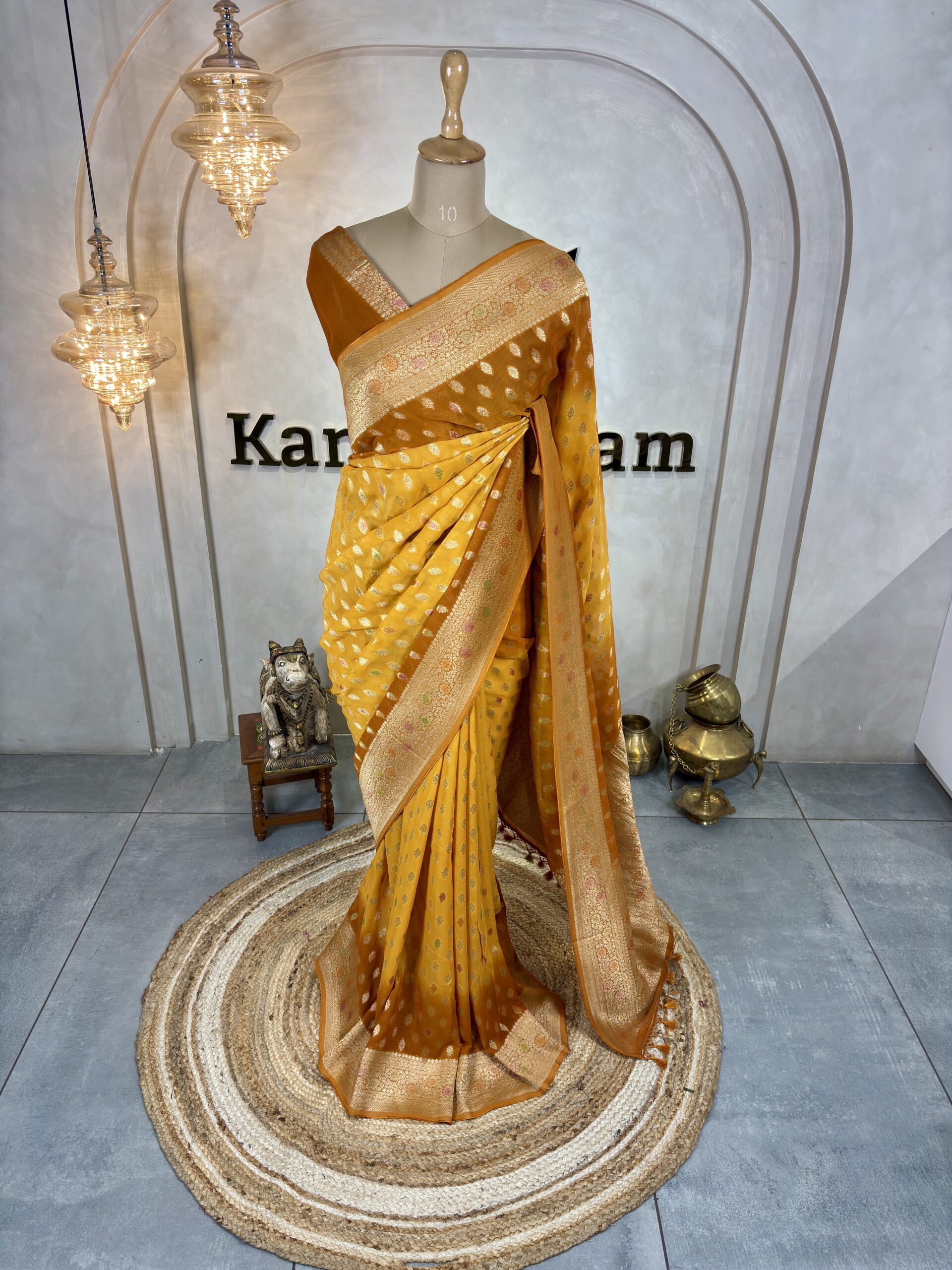Semi Banarasi Georgette Sarees - Image 2