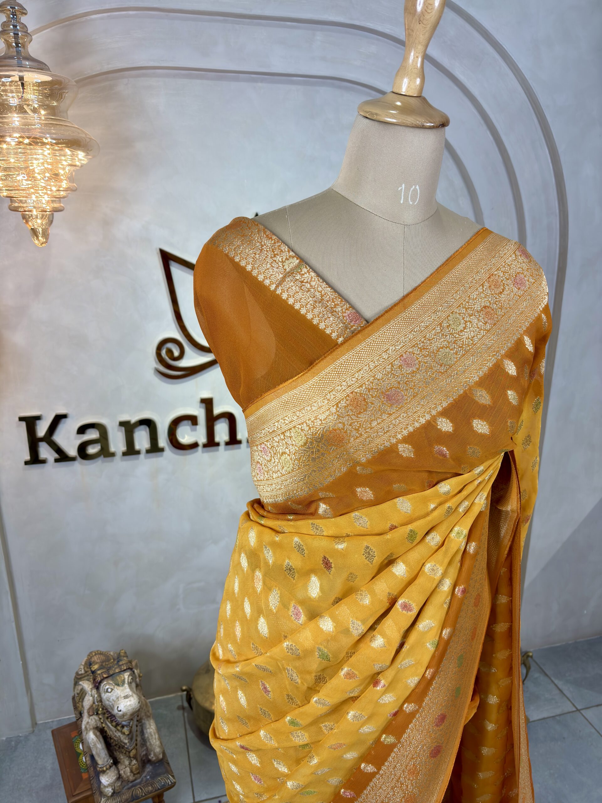 Semi Banarasi Georgette Sarees - Image 4