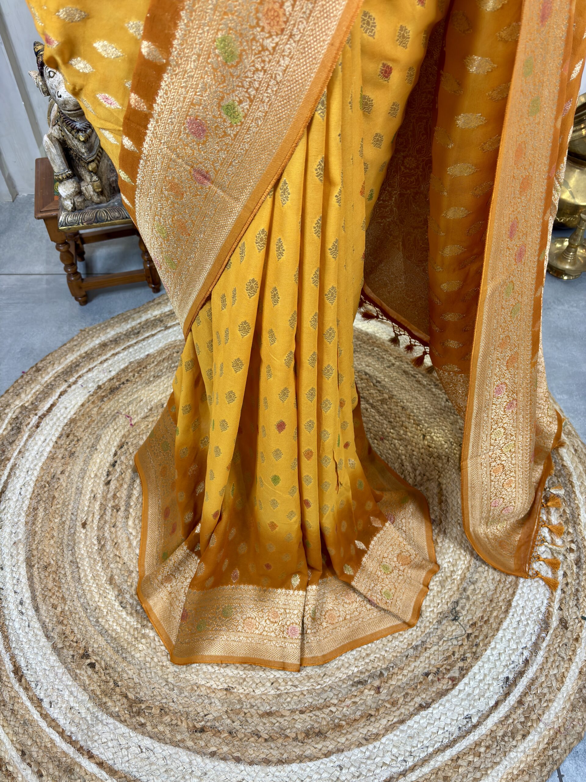 Semi Banarasi Georgette Sarees - Image 5