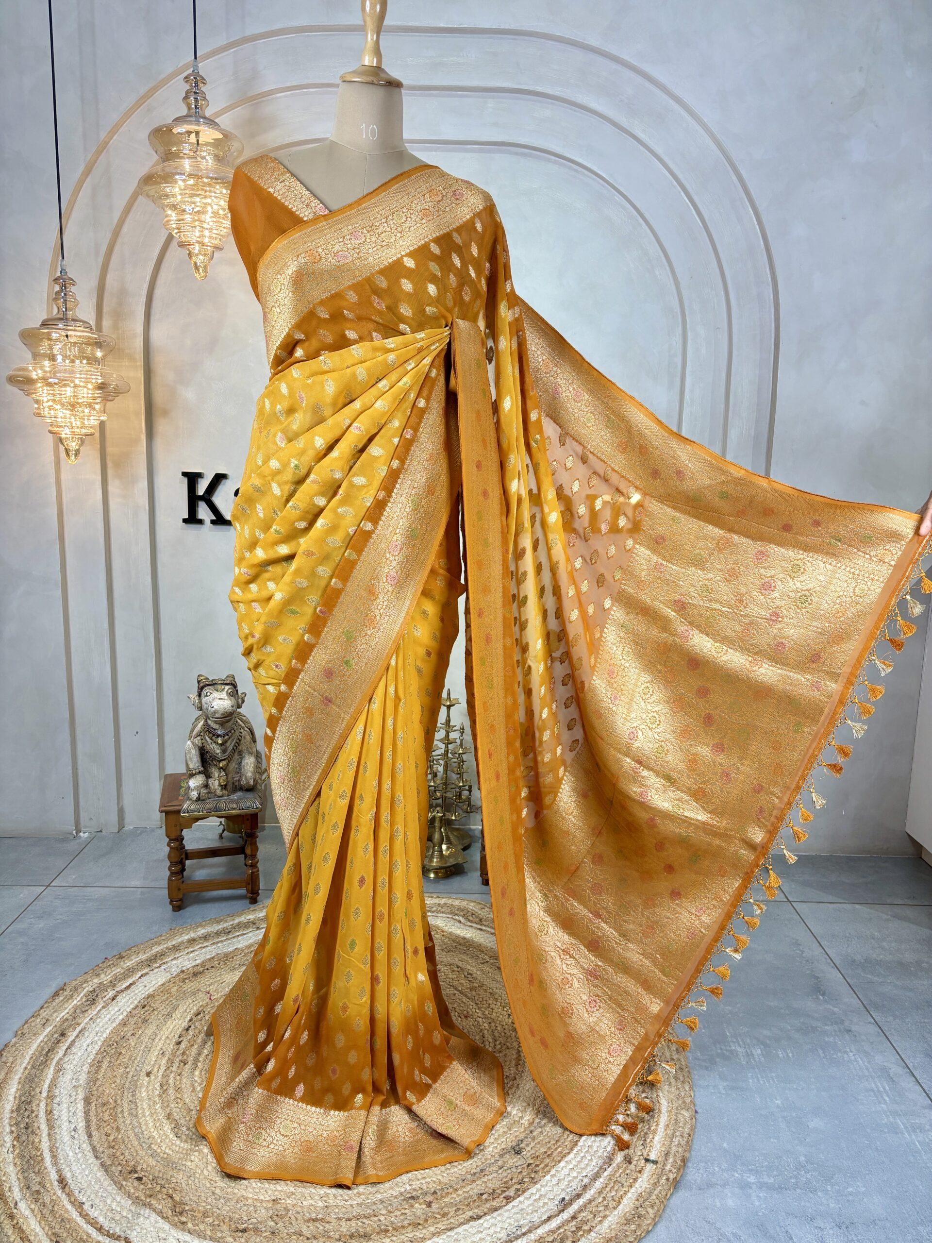 Semi Banarasi Georgette Sarees - Image 6