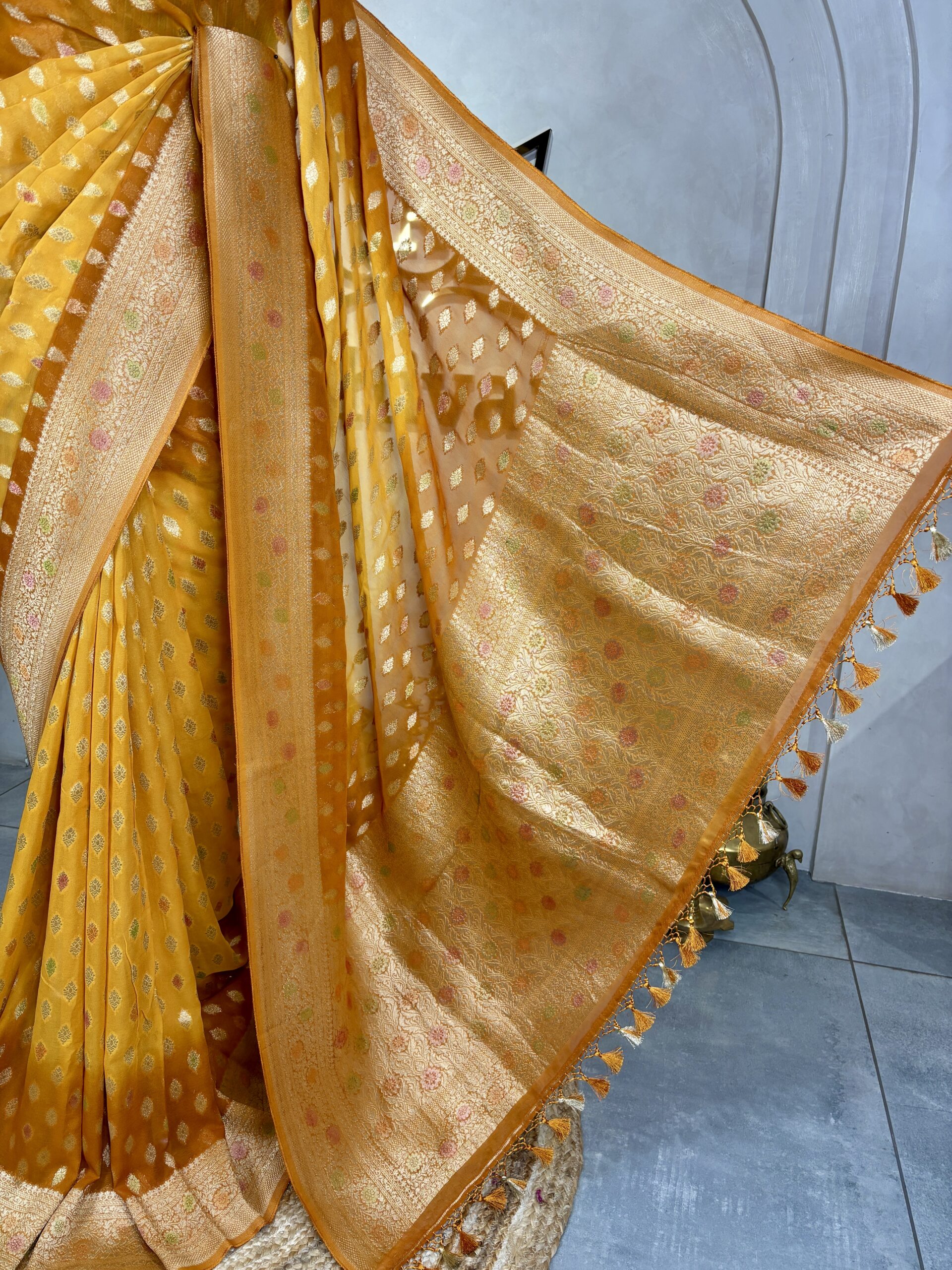 Semi Banarasi Georgette Sarees - Image 7