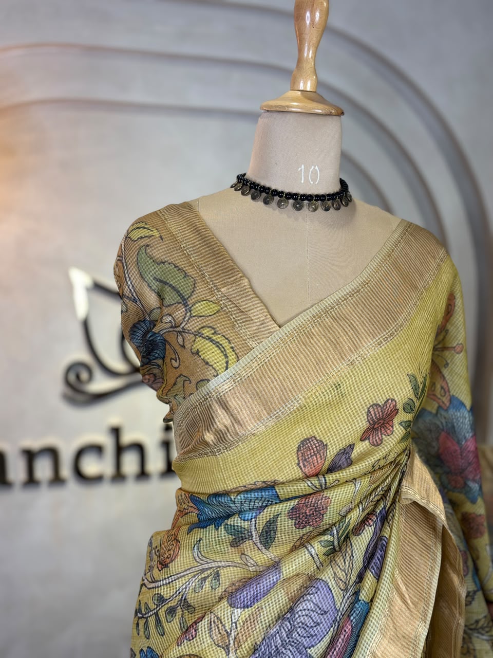 PURE KOTA SILK SAREE WITH KALAMKARI DESIGN - Image 3