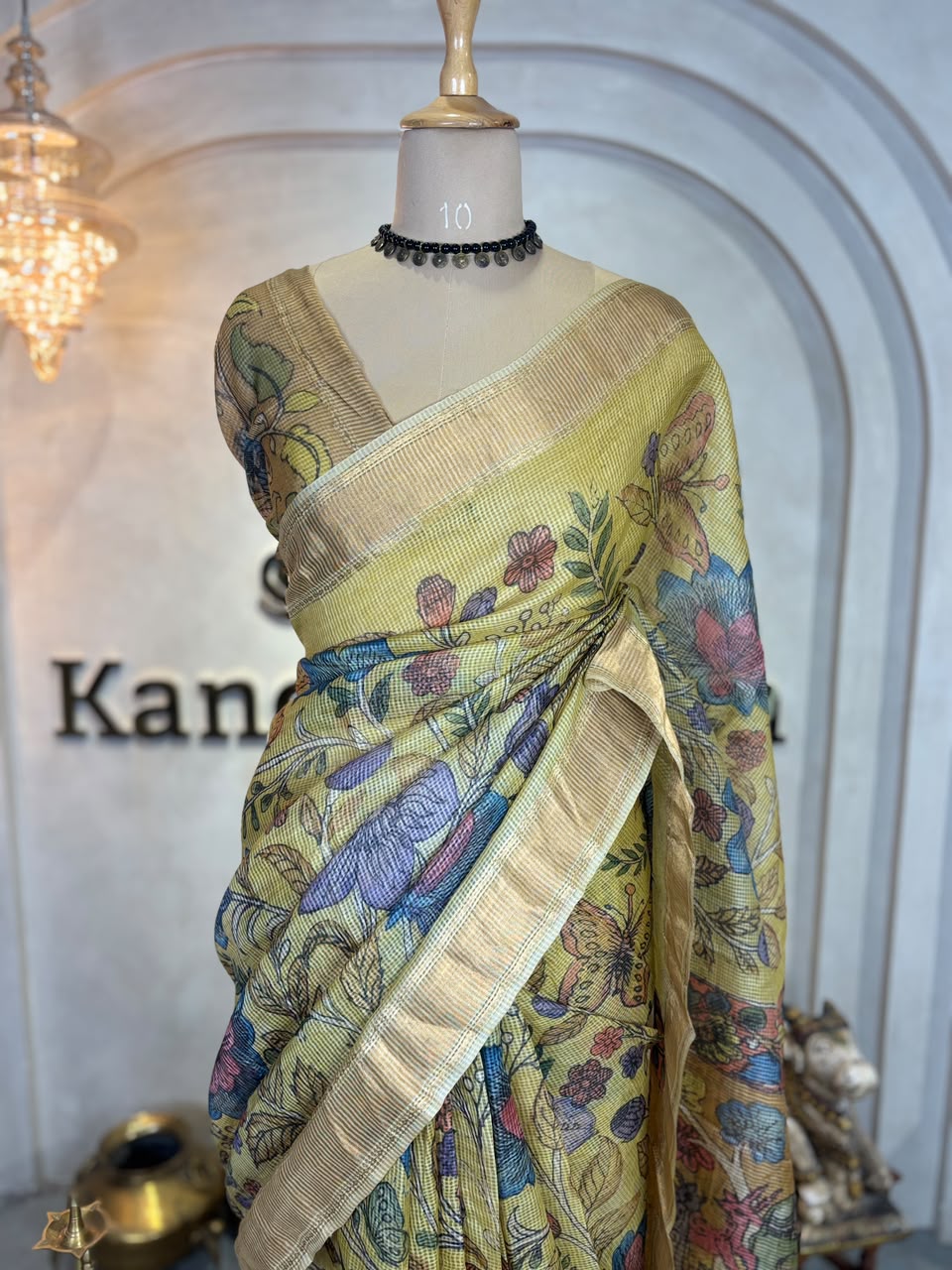 PURE KOTA SILK SAREE WITH KALAMKARI DESIGN - Image 2